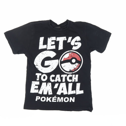 Energie Boys Black Pokémon T-Shirt, Size S - Fun Graphic Tee