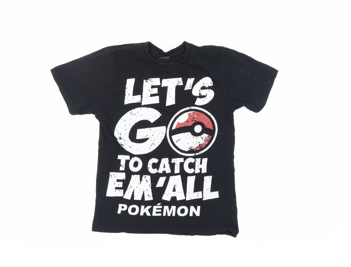Energie Boys Black Pokémon T-Shirt, Size S - Fun Graphic Tee