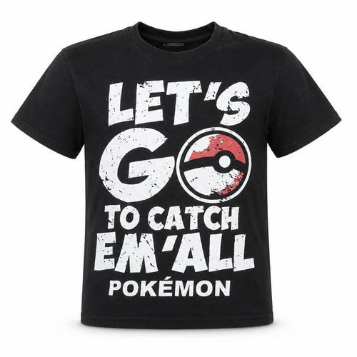 Energie Boys Black Pokémon T-Shirt, Size S - Fun Graphic Tee