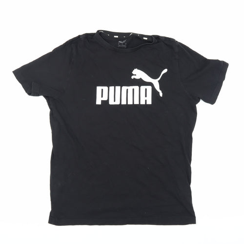 Puma Men's Black Sports T-Shirt, Medium, Crew Neck