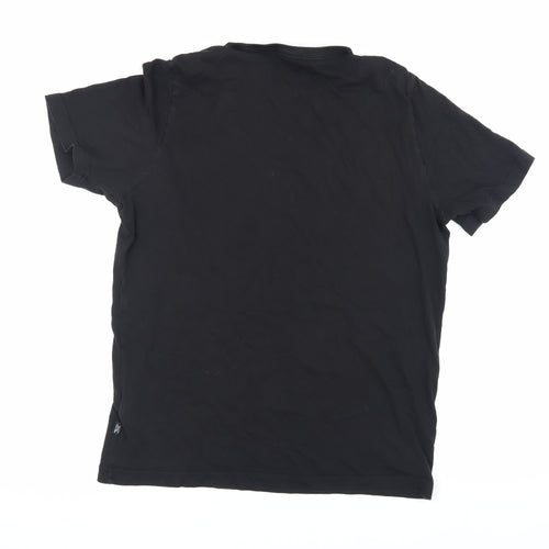 Puma Men's Black Sports T-Shirt, Medium, Crew Neck