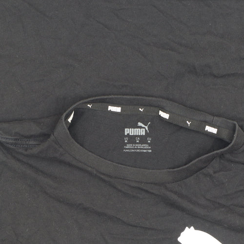Puma Men's Black Sports T-Shirt, Medium, Crew Neck