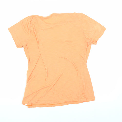 Asics Women's Orange T-Shirt Size S - Moisture Wicking, Lightweight