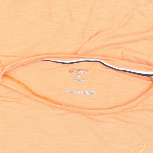 Asics Women's Orange T-Shirt Size S - Moisture Wicking, Lightweight