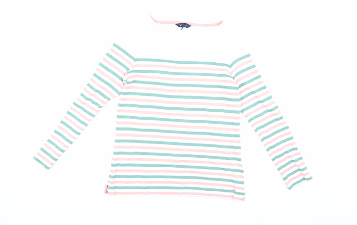 Crew Clothing Women's Multicoloured Stripe T-Shirt Size 8