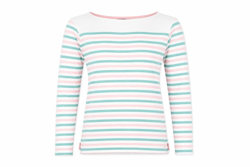 Front view of Crew Clothing Multicoloured Stripe T-Shirt, size 8