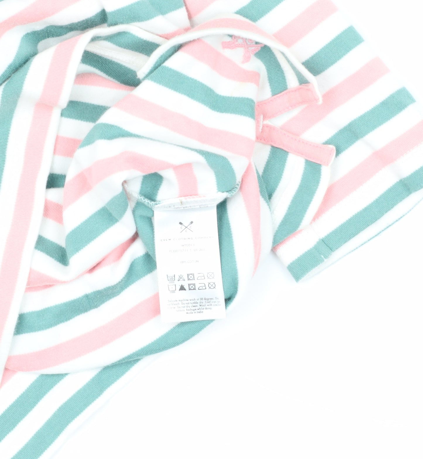 Crew Clothing Women's Multicoloured Stripe T-Shirt Size 8