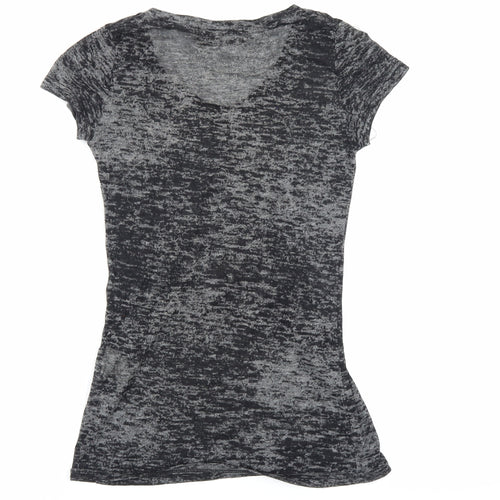 Fridays Project Women Black V-Neck Slim T-Shirt Size S