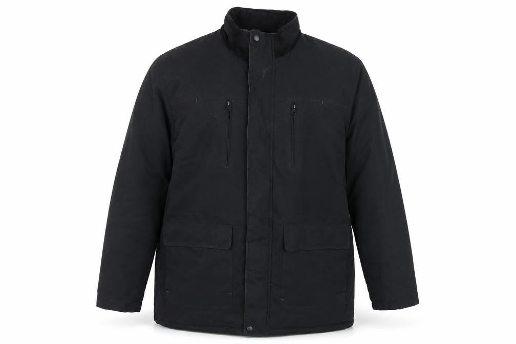 Front view of Paul Berman Men's Black XL Jacket with Zipped Pockets