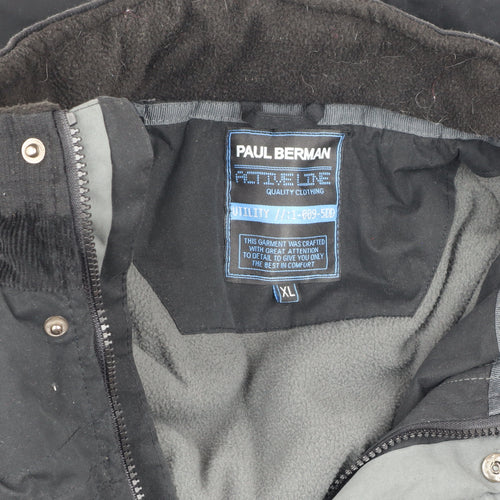 Paul Berman Men's Black XL Jacket with Zipped Pockets