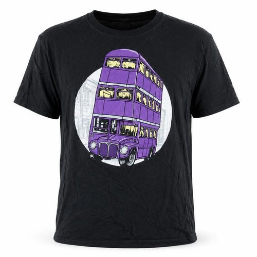 Gildan Men's Black M Graphic T-Shirt with Bus Design
