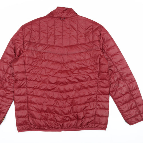 Timberland Men's Red 2XL Puffer Jacket with Zip Pockets