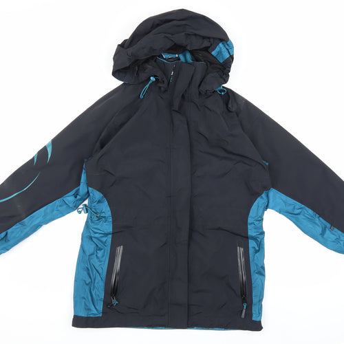 Next Women's Black Blue 3-in-1 Waterproof Jacket, Size 12