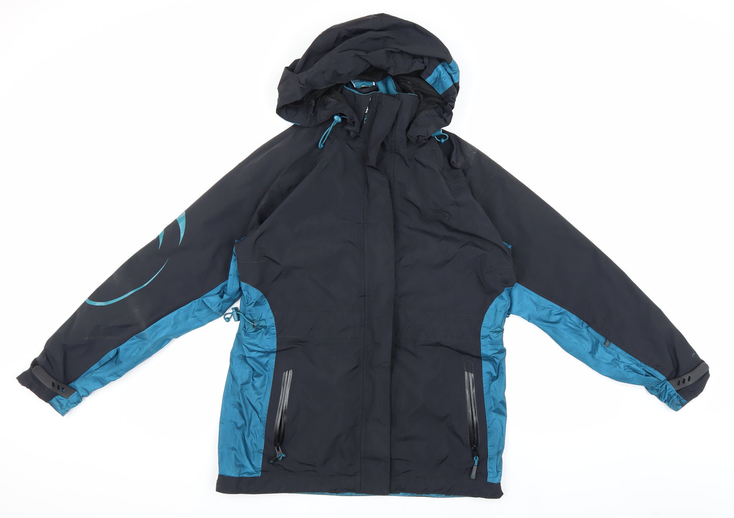 Next Women's Black Blue 3-in-1 Waterproof Jacket, Size 12