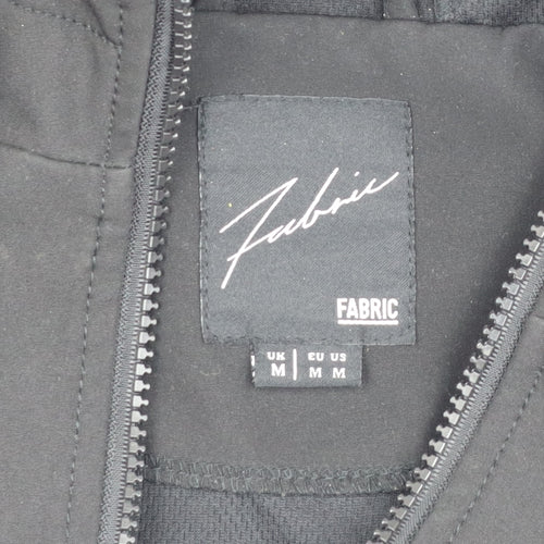 Fabric Men's Black Hooded Jacket M - Autumn Casual Essential