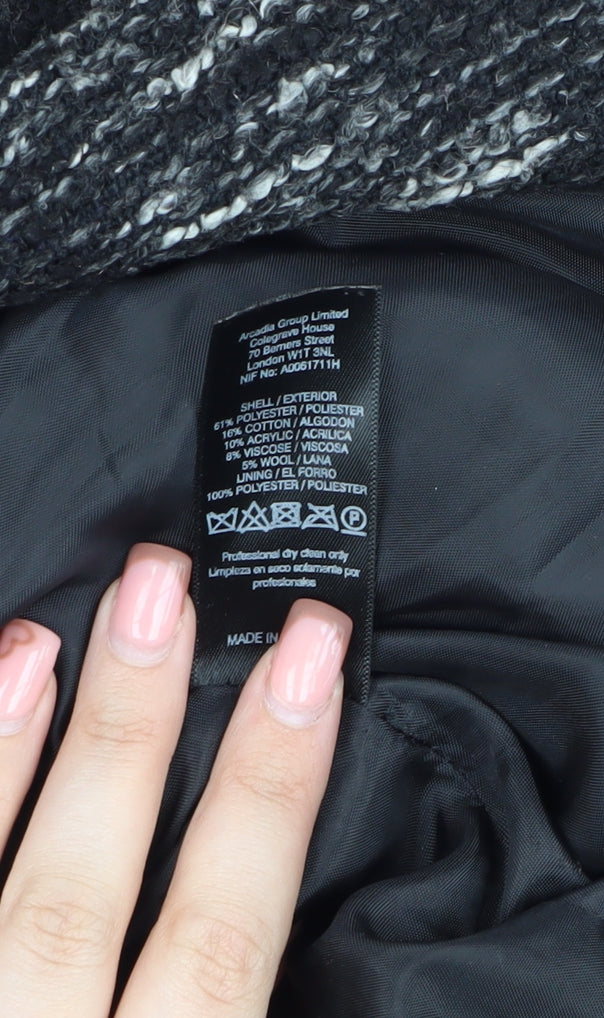 Miss Selfridge Women's Black Long Sleeve Coat