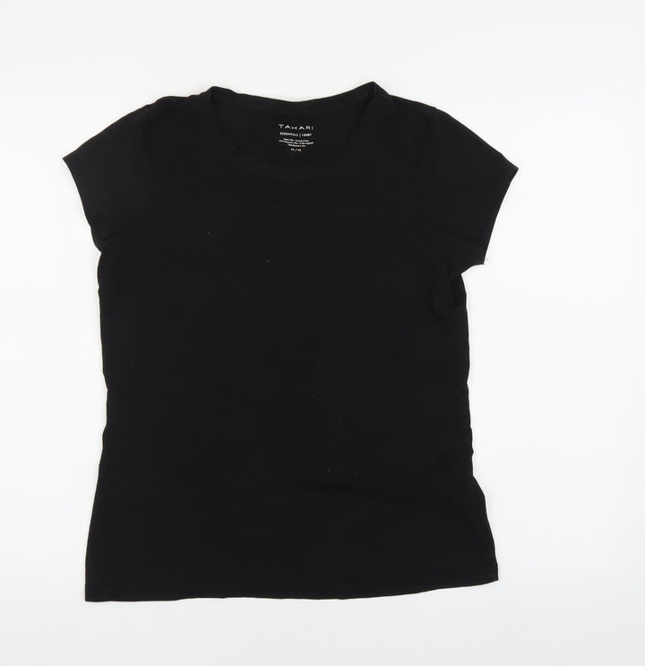 Tahari Women's Black M T-Shirt with Round Neck