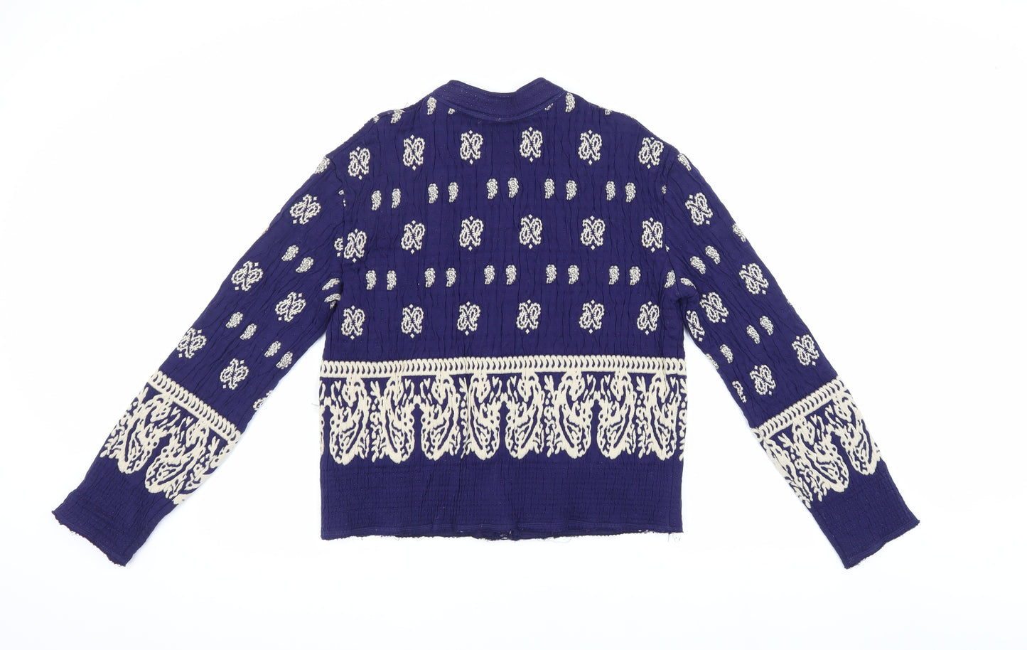 Free People Women's Blue Embroidered Jacket Size 4