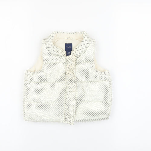 Gap Unisex Baby Puffer Jacket 12-18 Months White Polka Dot