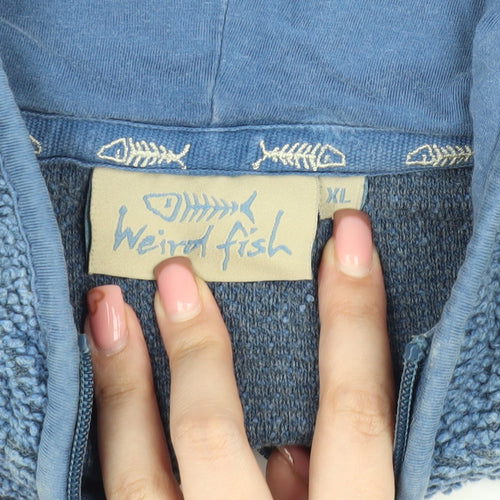 Weird Fish Men's XL Blue Pullover Hoodie