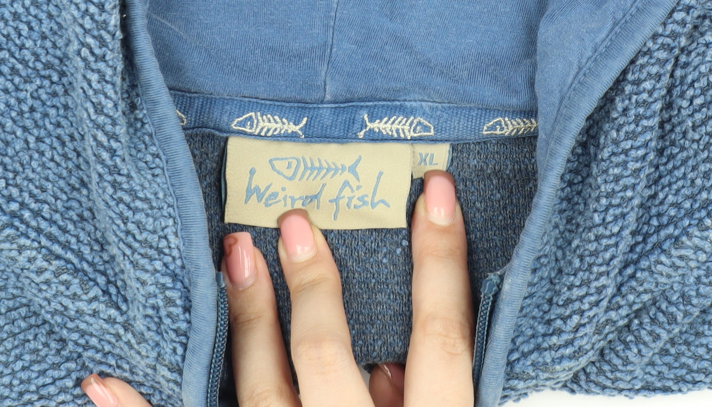 Weird Fish Men's XL Blue Pullover Hoodie