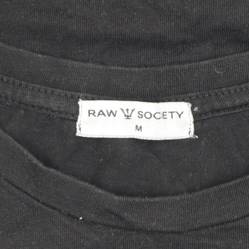 Raw Society Men's Black M T-Shirt Logo Design
