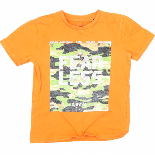 Next Boys Orange Camouflage Graphic Print T-Shirt, 6 Years