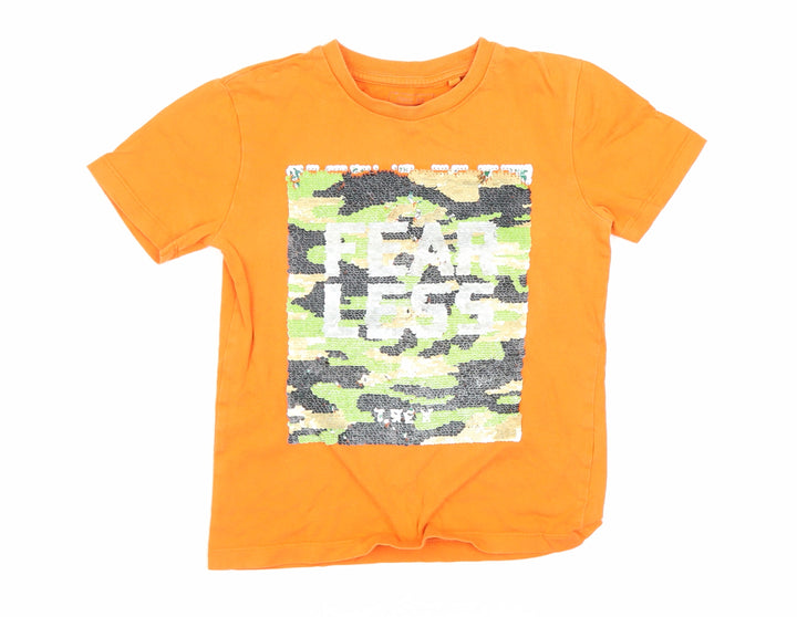 Next Boys Orange Camouflage Graphic Print T-Shirt, 6 Years