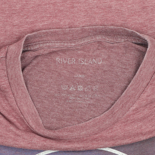 River Island Men's Red L Graphic City T-Shirt