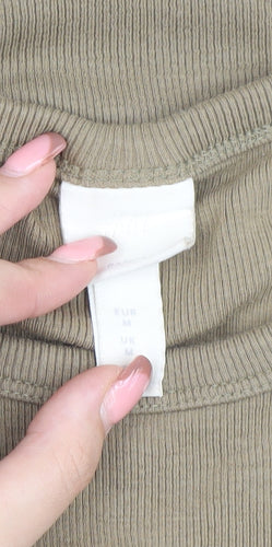 Women's Beige Basic Crew Neck T-Shirt