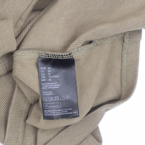 Women's Beige Basic Crew Neck T-Shirt