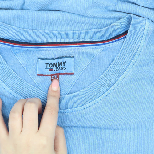 Tommy Jeans Men Blue 2XL Crew Neck T-Shirt