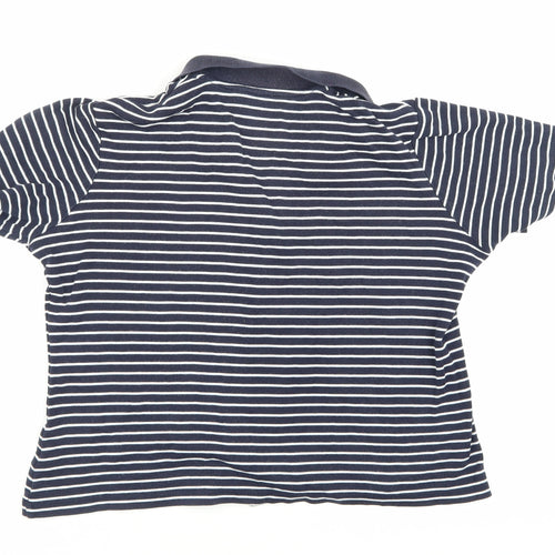 BHS Women's Blue Striped Polo Shirt Size 18