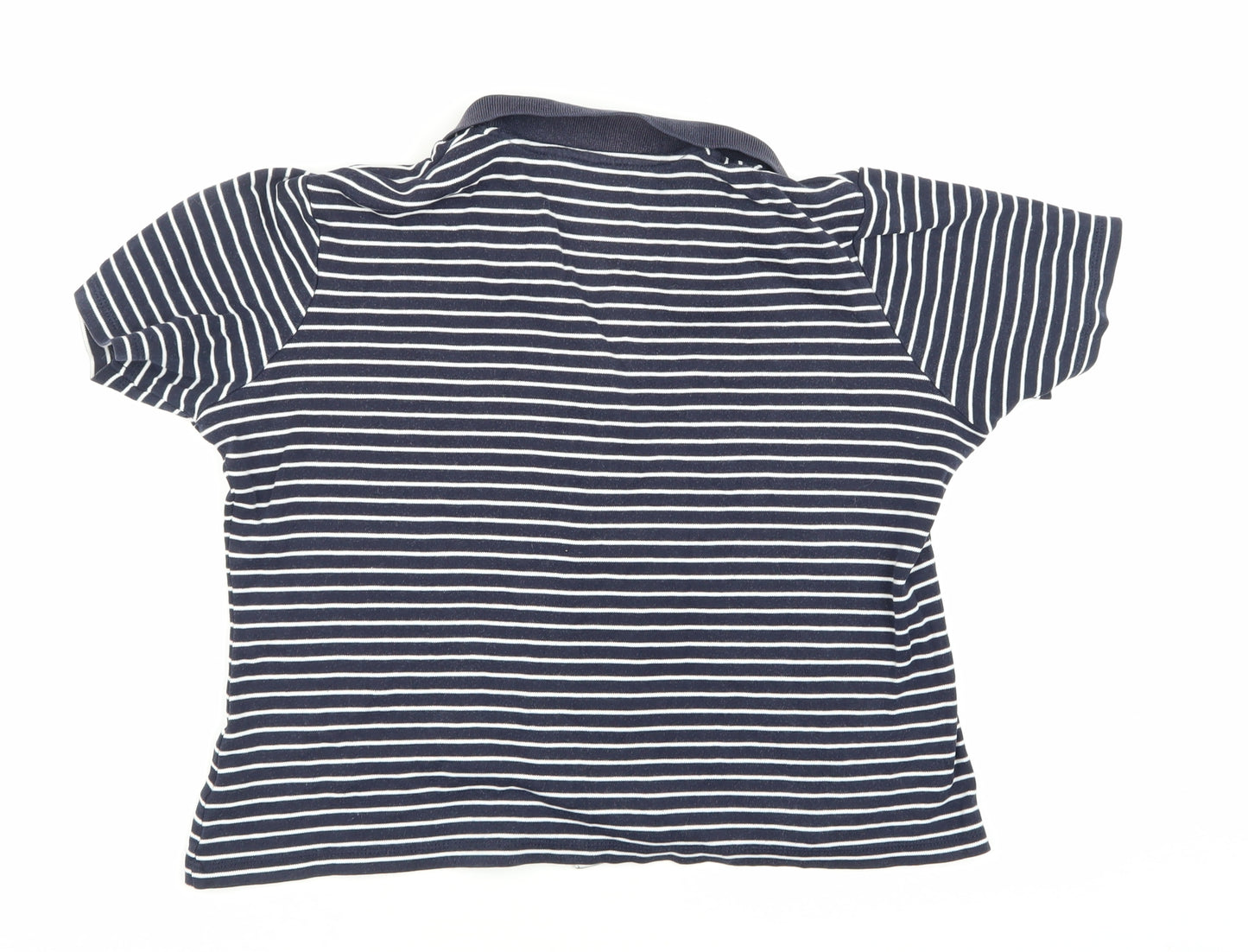 BHS Women's Blue Striped Polo Shirt Size 18