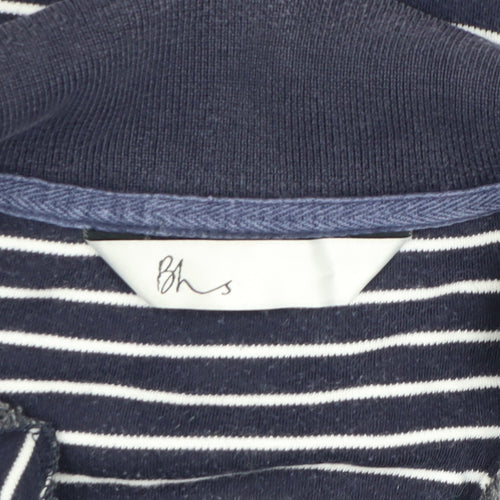 BHS Women's Blue Striped Polo Shirt Size 18