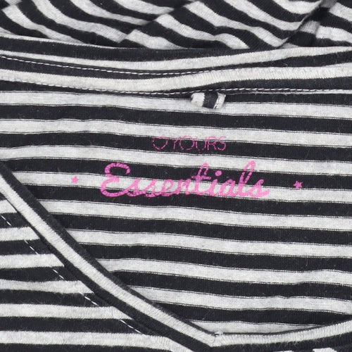 Yours Women's Black Striped Plus V-Neck T-Shirt