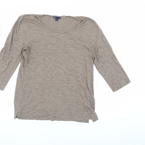 Gap Women's Beige 3/4 Sleeve Basic Top Size L