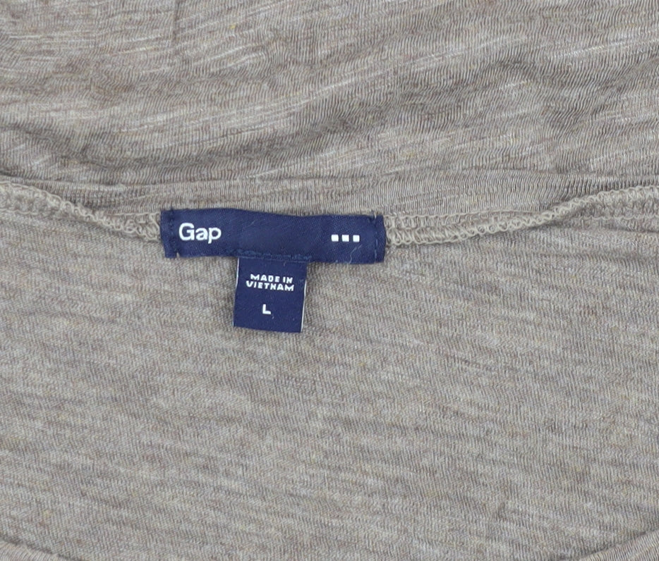 Gap Women's Beige 3/4 Sleeve Basic Top Size L