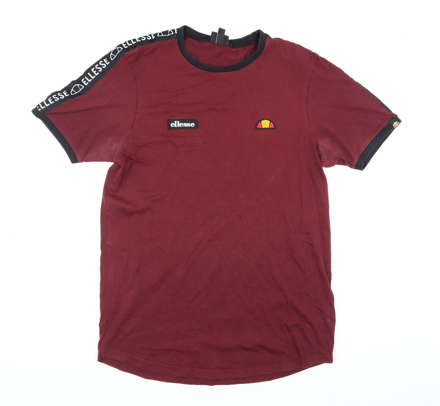 Ellesse Men's Red T-Shirt, Size L, Crew Neck, Short Sleeve