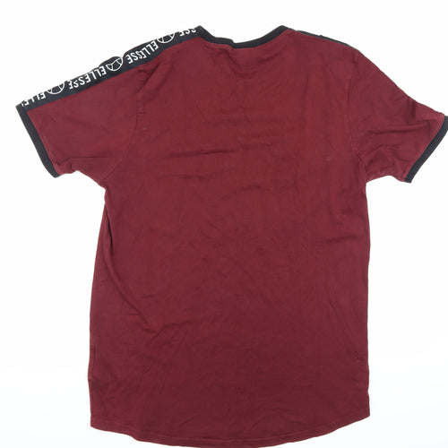 Ellesse Men's Red T-Shirt, Size L, Crew Neck, Short Sleeve