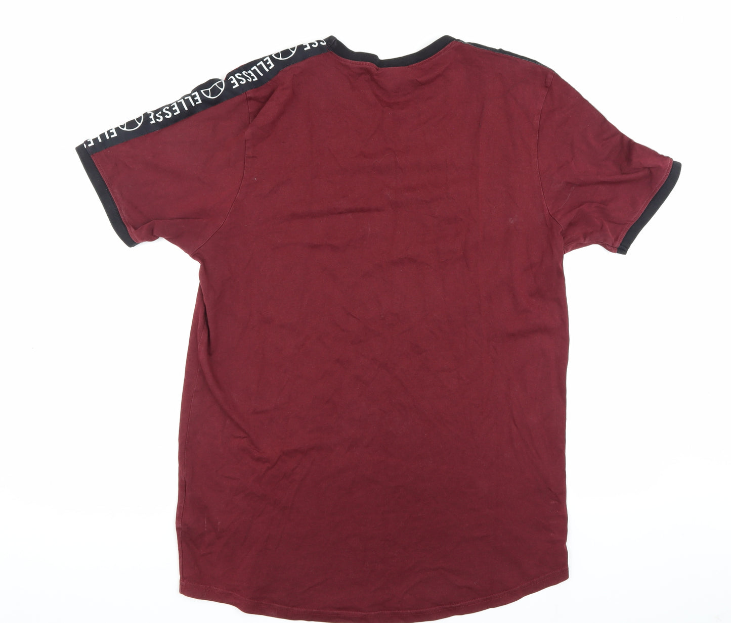 Ellesse Men's Red T-Shirt, Size L, Crew Neck, Short Sleeve