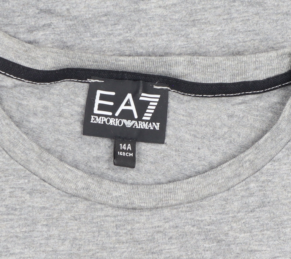 Emporio Armani Boys Grey Logo T-Shirt, 14 Years
