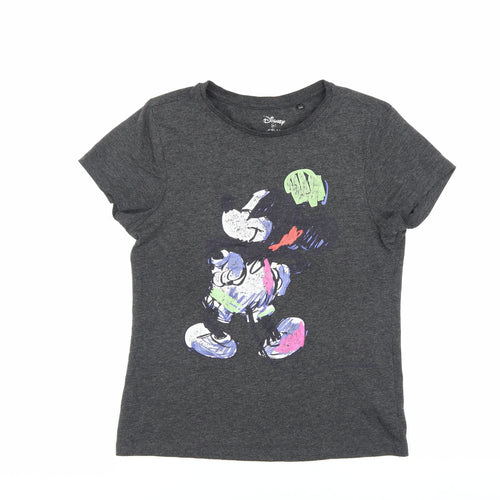 Disney Mickey Mouse Grey T-Shirt Unisex Adults Size 12