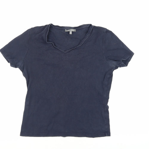 Laura Ashley Women's Blue V-Neck T-Shirt Size 12