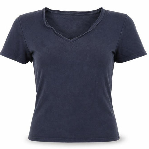 Laura Ashley Women's Blue V-Neck T-Shirt Size 12