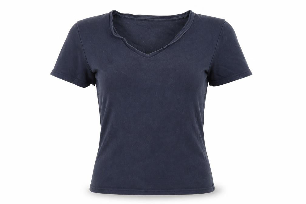 Laura Ashley Women's Blue V-Neck T-Shirt Size 12