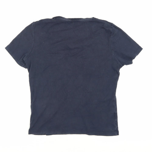 Laura Ashley Women's Blue V-Neck T-Shirt Size 12