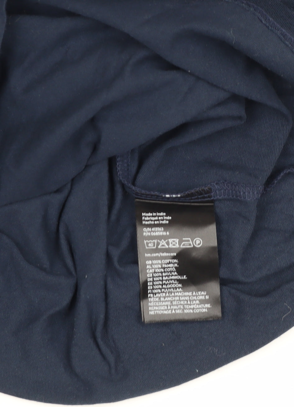 H&M Men's Blue XL Regular Fit T-Shirt