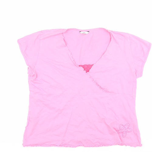 e-vie Women's Pink Wrap T-Shirt Size 18/20 Casual Wear