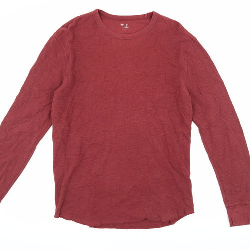 Gap Men's Red Pullover Jumper, Size L, Cotton Knit